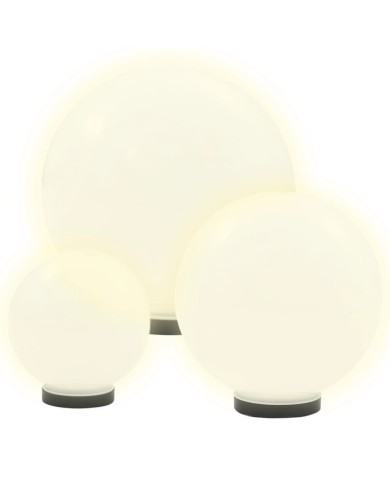 Jeu de lampe boule à LED 3 pcs PMMA sphérique 20/30/40 cm