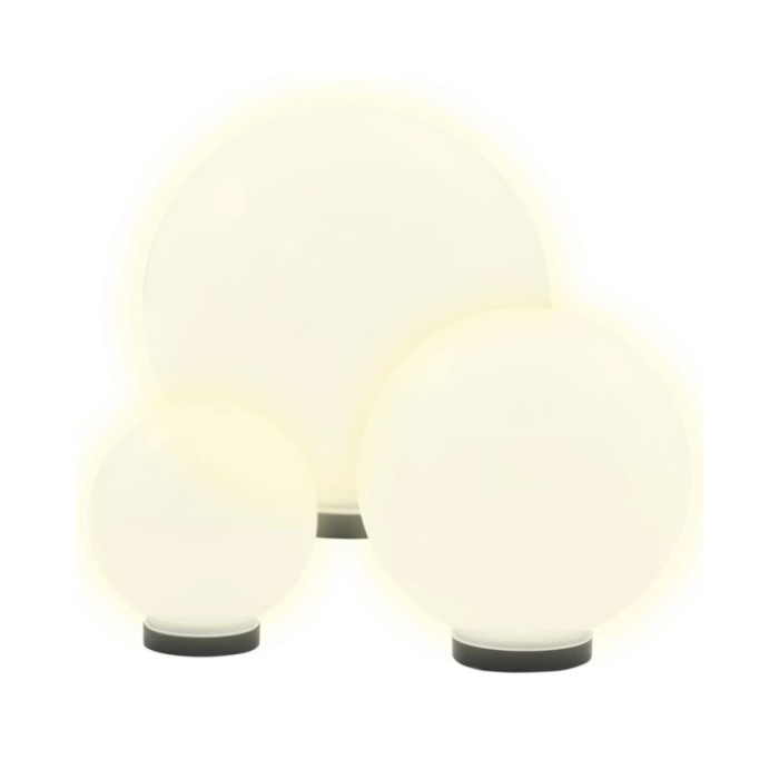 Jeu de lampe boule à LED 3 pcs PMMA sphérique 20/30/40 cm