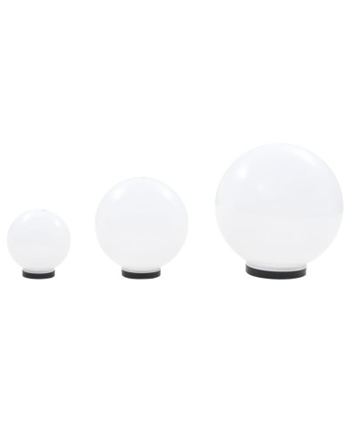 Jeu de lampe boule à LED 3 pcs PMMA sphérique 20/30/40 cm