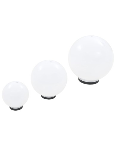 Jeu de lampe boule à LED 3 pcs PMMA sphérique 20/30/40 cm