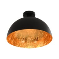 2 pcs Plafonniers Noir et doré Semi-sphérique E27