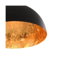 2 pcs Plafonniers Noir et doré Semi-sphérique E27