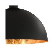 2 pcs Plafonniers Noir et doré Semi-sphérique E27