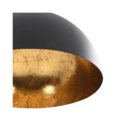 2 pcs Plafonniers Noir et doré Semi-sphérique E27