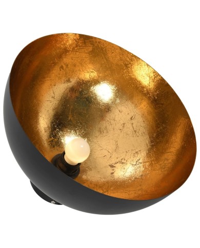 2 pcs Plafonniers Noir et doré Semi-sphérique E27