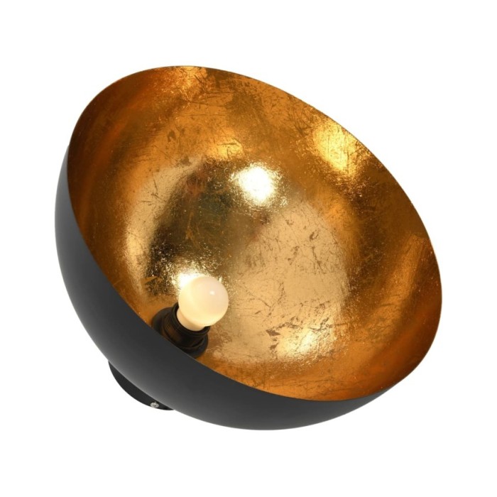2 pcs Plafonniers Noir et doré Semi-sphérique E27