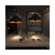 2 pcs Plafonniers Noir et doré Semi-sphérique 40 cm E27