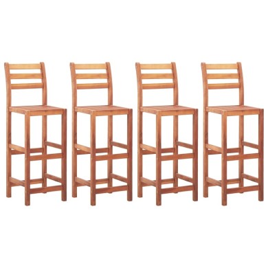 Chaises de bar 4 pcs Bois d'acacia solide