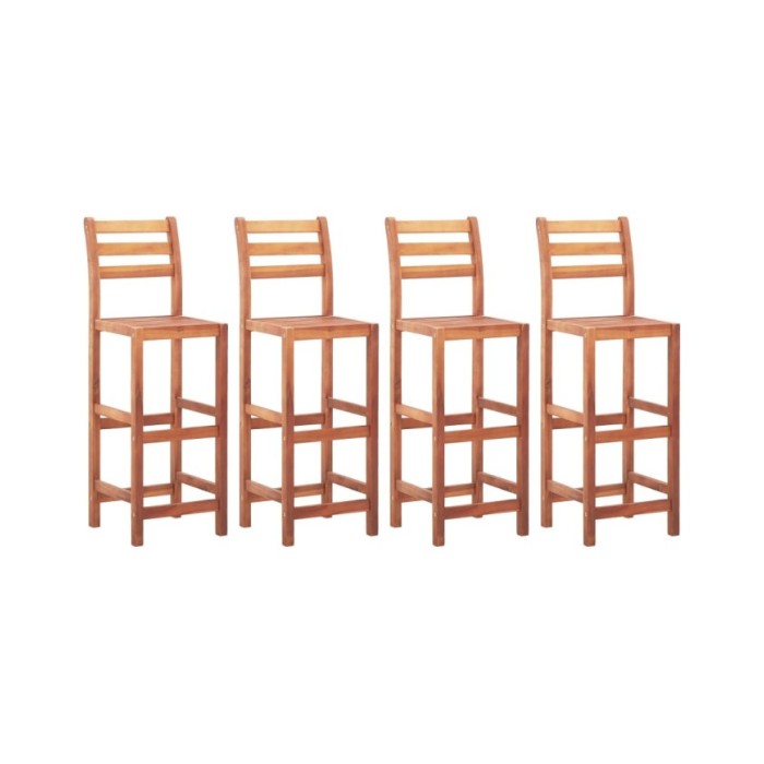 Chaises de bar 4 pcs Bois d'acacia solide