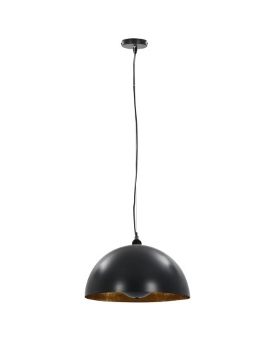 2 pcs Plafonniers Noir et doré Semi-sphérique 40 cm E27