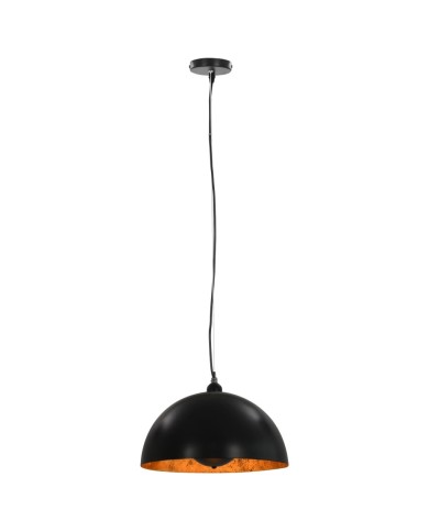 2 pcs Plafonniers Noir et doré Semi-sphérique 40 cm E27