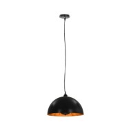 2 pcs Plafonniers Noir et doré Semi-sphérique 40 cm E27