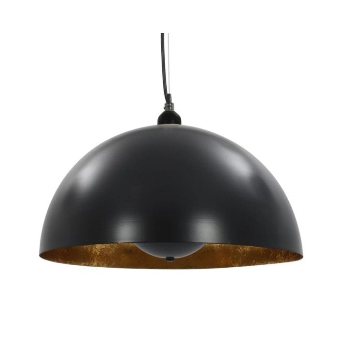 2 pcs Plafonniers Noir et doré Semi-sphérique 40 cm E27