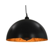 2 pcs Plafonniers Noir et doré Semi-sphérique 40 cm E27