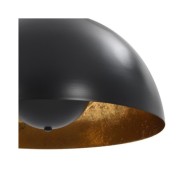 2 pcs Plafonniers Noir et doré Semi-sphérique 40 cm E27