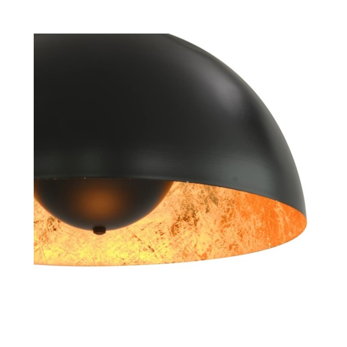 2 pcs Plafonniers Noir et doré Semi-sphérique 40 cm E27