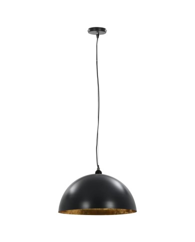 2 pcs Plafonniers Noir et doré Semi-sphérique 50 cm E27