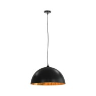 2 pcs Plafonniers Noir et doré Semi-sphérique 50 cm E27