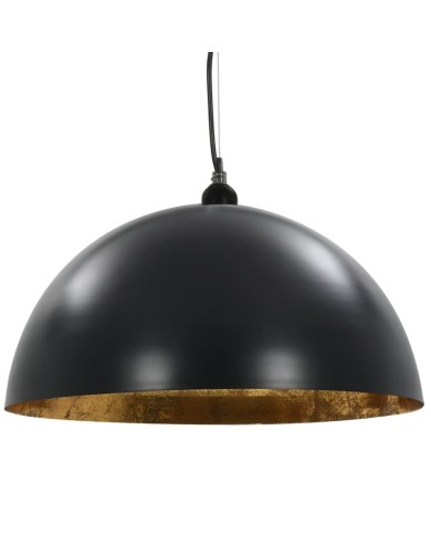 2 pcs Plafonniers Noir et doré Semi-sphérique 50 cm E27