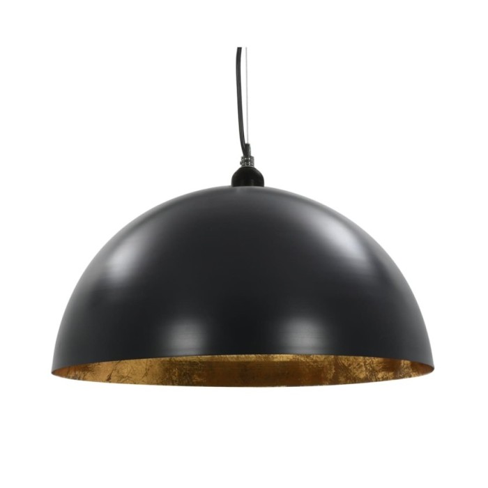 2 pcs Plafonniers Noir et doré Semi-sphérique 50 cm E27