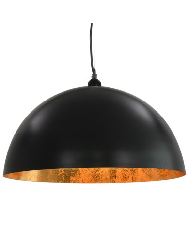 2 pcs Plafonniers Noir et doré Semi-sphérique 50 cm E27