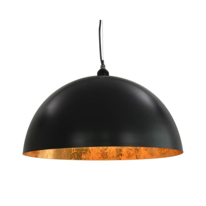 2 pcs Plafonniers Noir et doré Semi-sphérique 50 cm E27