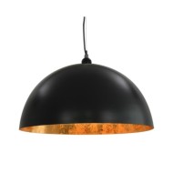 2 pcs Plafonniers Noir et doré Semi-sphérique 50 cm E27