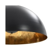 2 pcs Plafonniers Noir et doré Semi-sphérique 50 cm E27