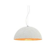 Lampe suspendue Blanc et doré Ø50 cm E27