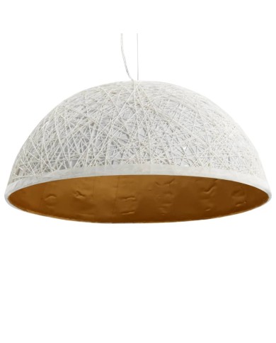Lampe suspendue Blanc et doré Ø50 cm E27