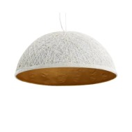 Lampe suspendue Blanc et doré Ø50 cm E27