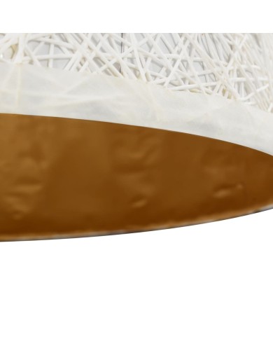 Lampe suspendue Blanc et doré Ø50 cm E27