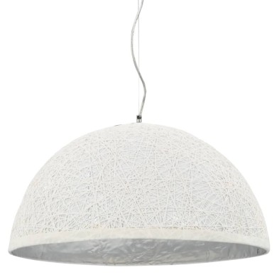 Lampe suspendue Blanc et argenté Ø50 cm E27