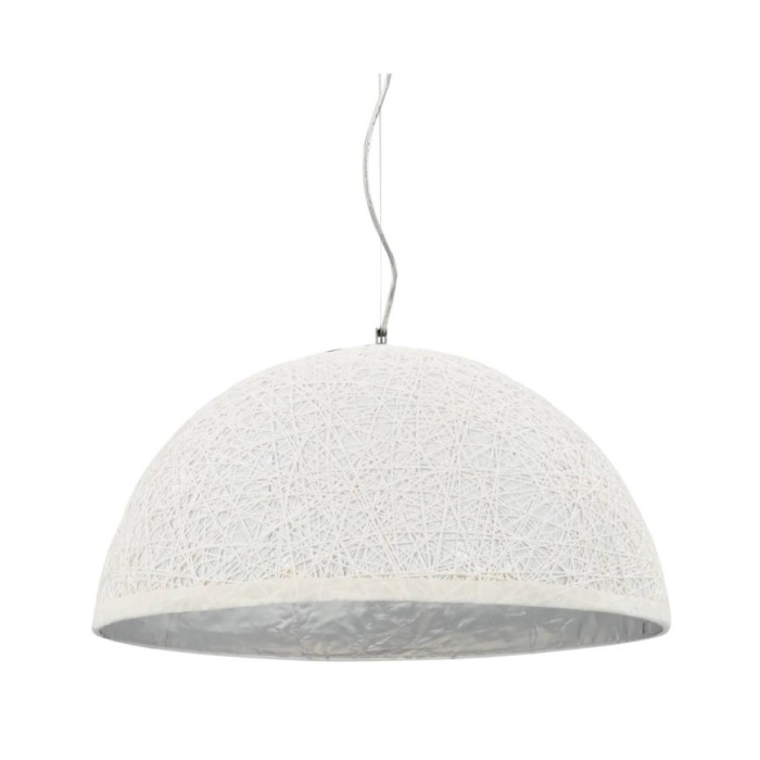 Lampe suspendue Blanc et argenté Ø50 cm E27