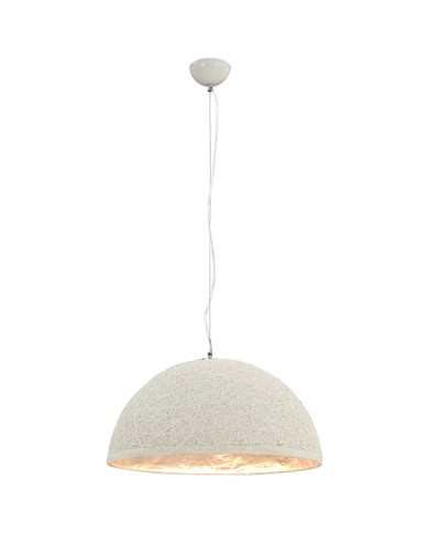 Lampe suspendue Blanc et argenté Ø50 cm E27