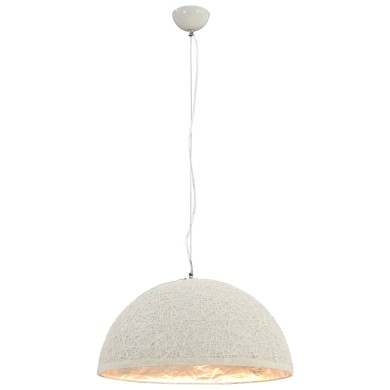 Lampe suspendue Blanc et argenté Ø50 cm E27