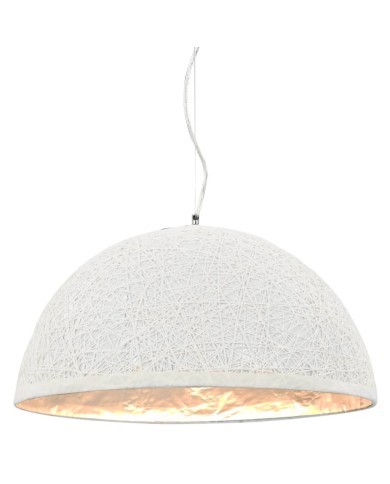 Lampe suspendue Blanc et argenté Ø50 cm E27
