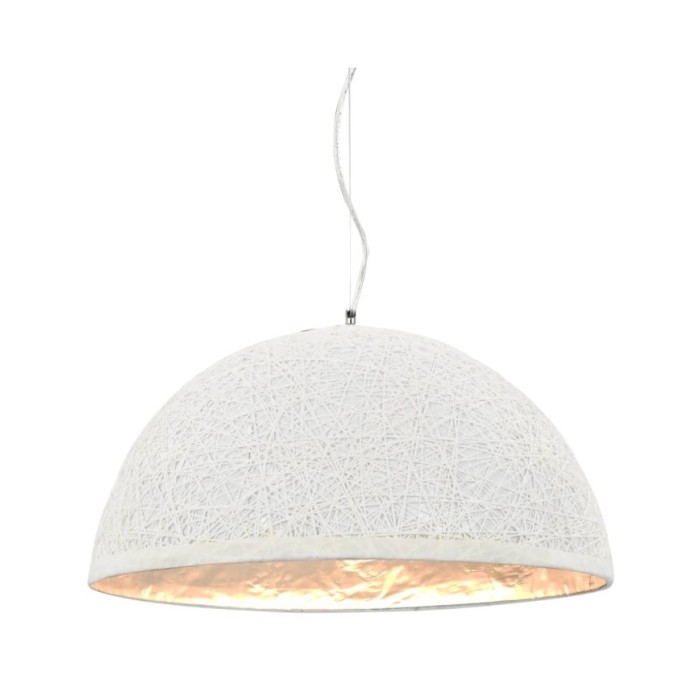 Lampe suspendue Blanc et argenté Ø50 cm E27