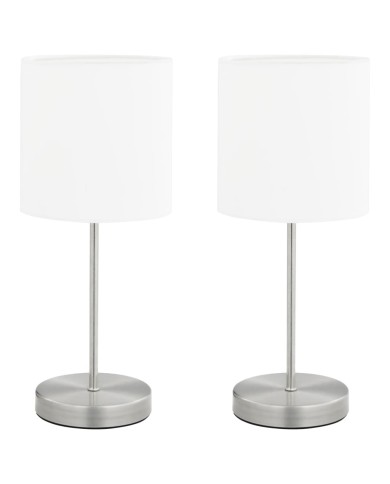 Lampes de table 2 pcs Bouton tactile Blanc E14