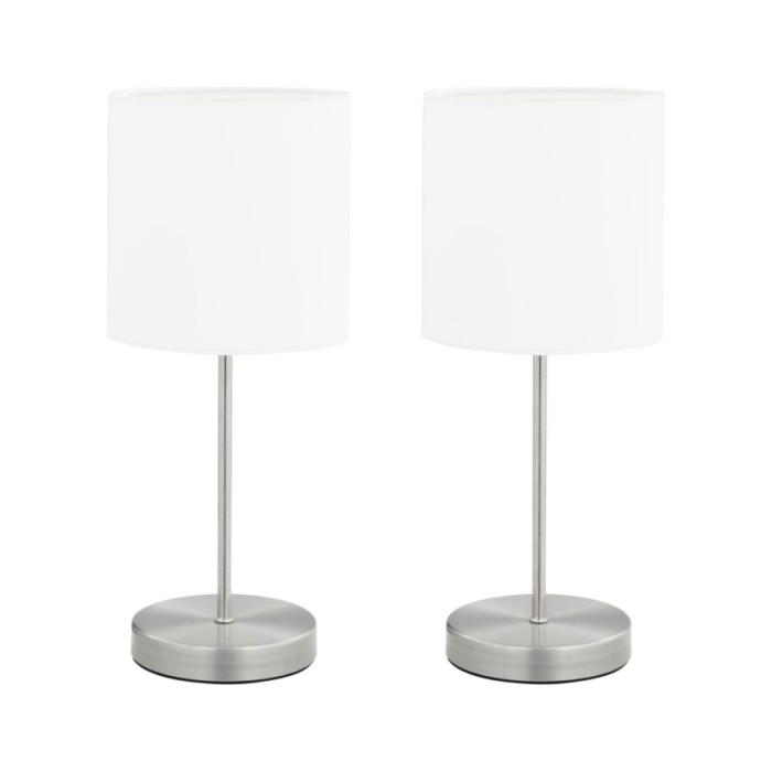 Lampes de table 2 pcs Bouton tactile Blanc E14