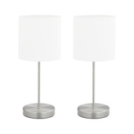 Lampes de table 2 pcs Bouton tactile Blanc E14