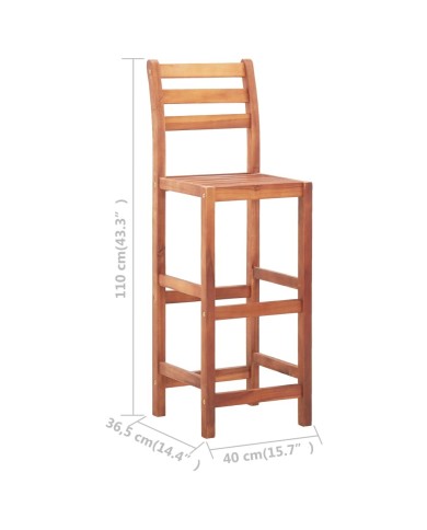 Chaises de bar 4 pcs Bois d'acacia solide