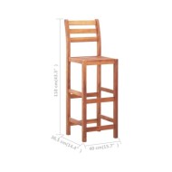 Chaises de bar 4 pcs Bois d'acacia solide