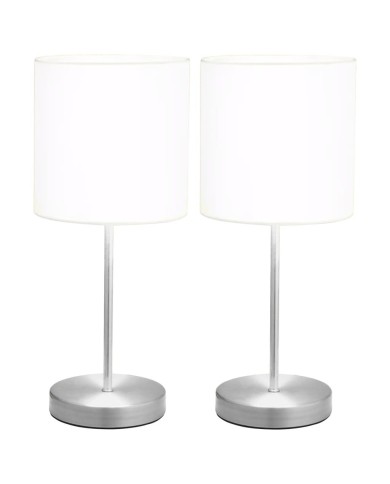 Lampes de table 2 pcs Bouton tactile Blanc E14