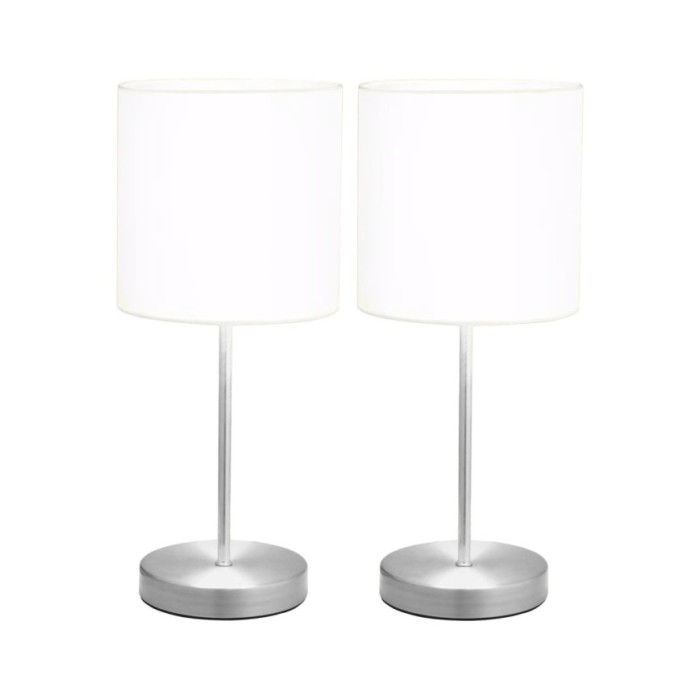 Lampes de table 2 pcs Bouton tactile Blanc E14