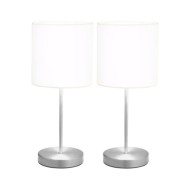 Lampes de table 2 pcs Bouton tactile Blanc E14