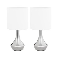 Lampes de table 2 pcs Bouton tactile Blanc E14
