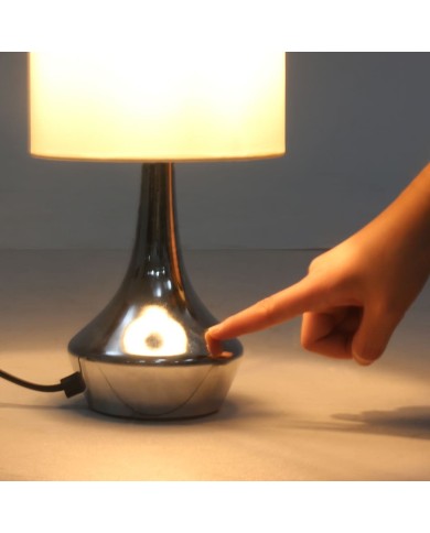 Lampes de table 2 pcs Bouton tactile Blanc E14