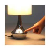 Lampes de table 2 pcs Bouton tactile Blanc E14