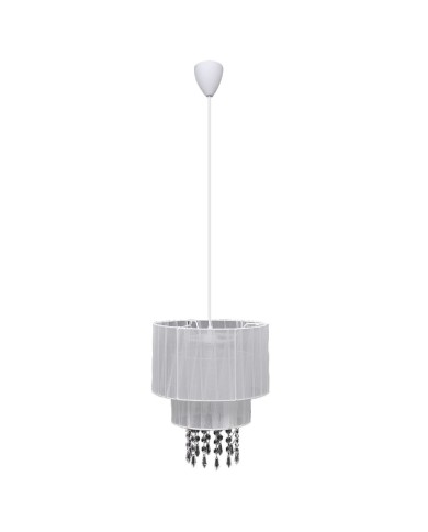 Lustre plafonnier contemporain suspension cristal blanc